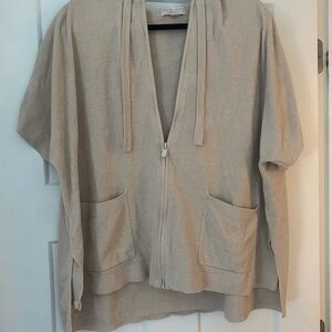 Barefoot Dreams Cozy Chic Ultra Light  short sleeve zip up